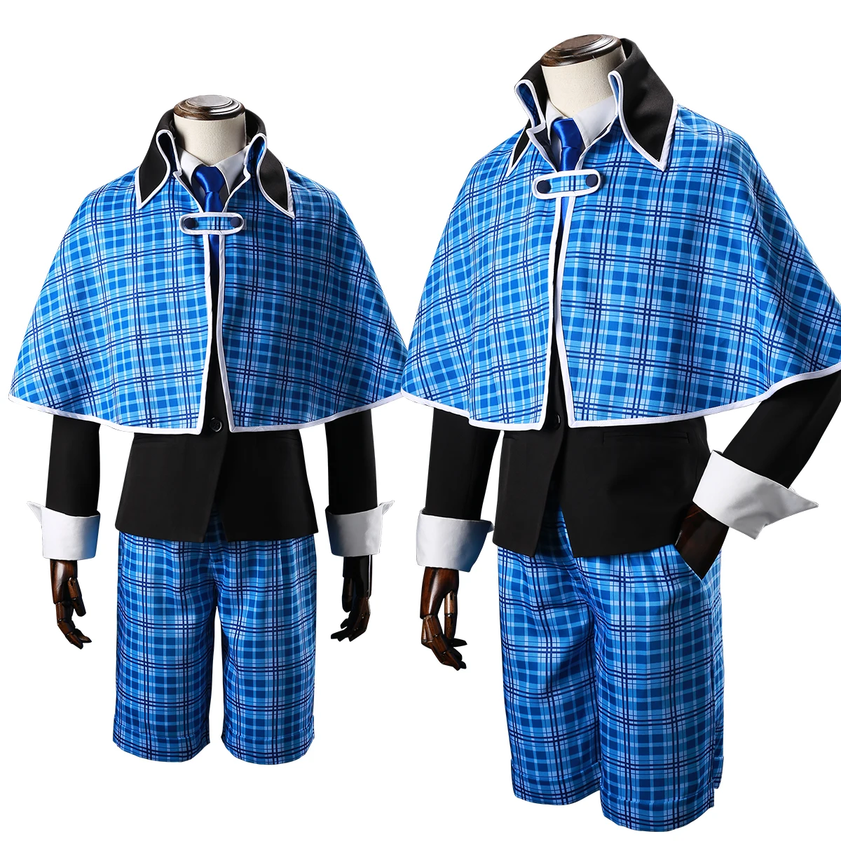 

HOLOUN Shugo Chara Anime Hotori Tadase Fujisaki Nagihiko Cosplay Costume Shawl Suit Shirt Shorts Tie Blue School Uniform Gift