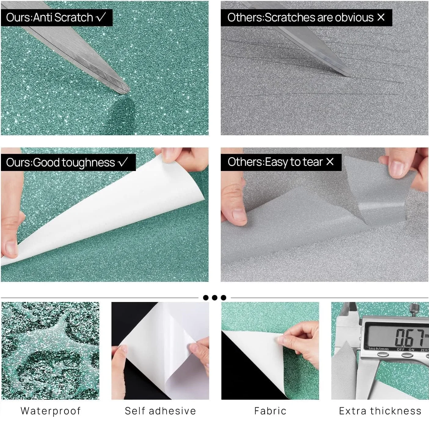 ورق جدران من القماش اللامع اللامع اللامع، ورق اتصال قابل للإزالة للخزائن، أرفف أدراج جدارية لغرفة النوم ذاتية اللصق يمكنك صنعها بنفسك #6