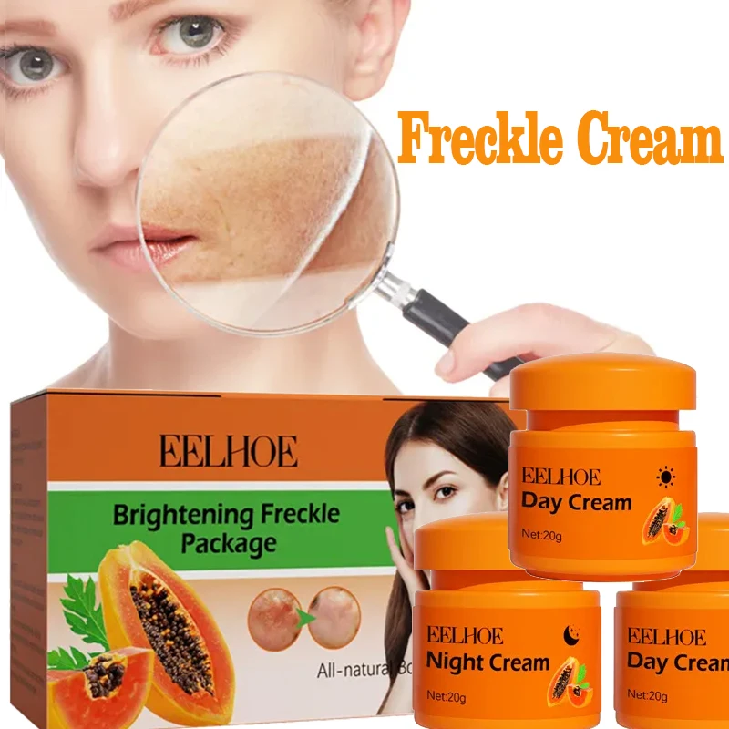 Papaya Day Night Cream Effective Freckles Removal Dark Spot Correction Improve Dark Skin Moisturizing Whitening Cream Skincare