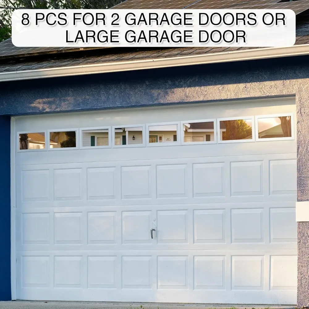 4 Pcs Garage Door Windows Vinyl with UV Resistant Plexy Glass Garage Door Windows Inserts(Style2)