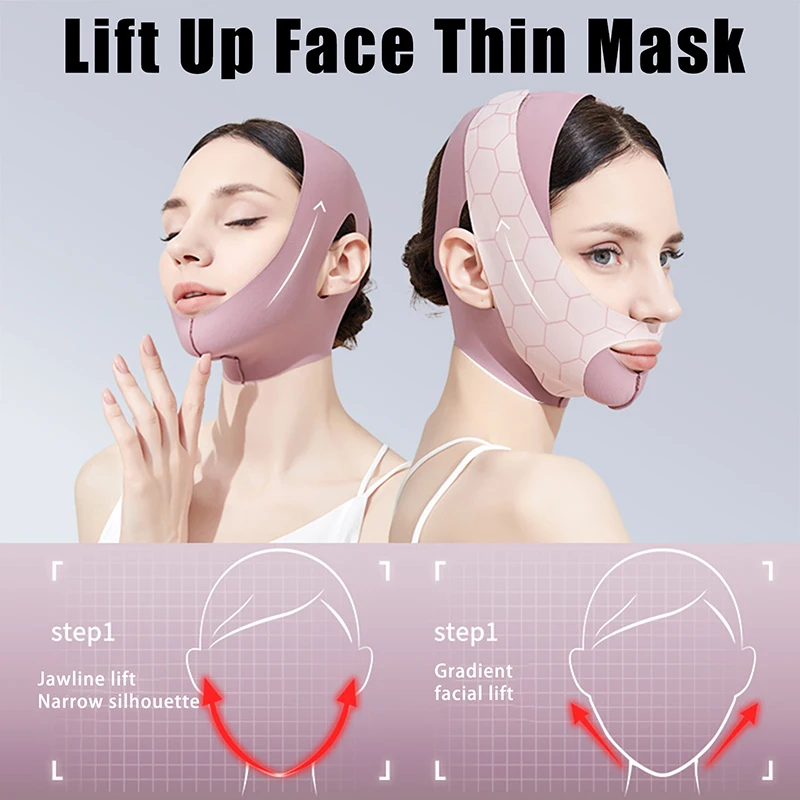 1Pcs Atmungsaktive Abnehmen Band Wange Lift Up Gesicht Dünne Maske Reduzieren Doppel Kinn V-Linie Gestaltung Verband Anti falten Schlafen Strap