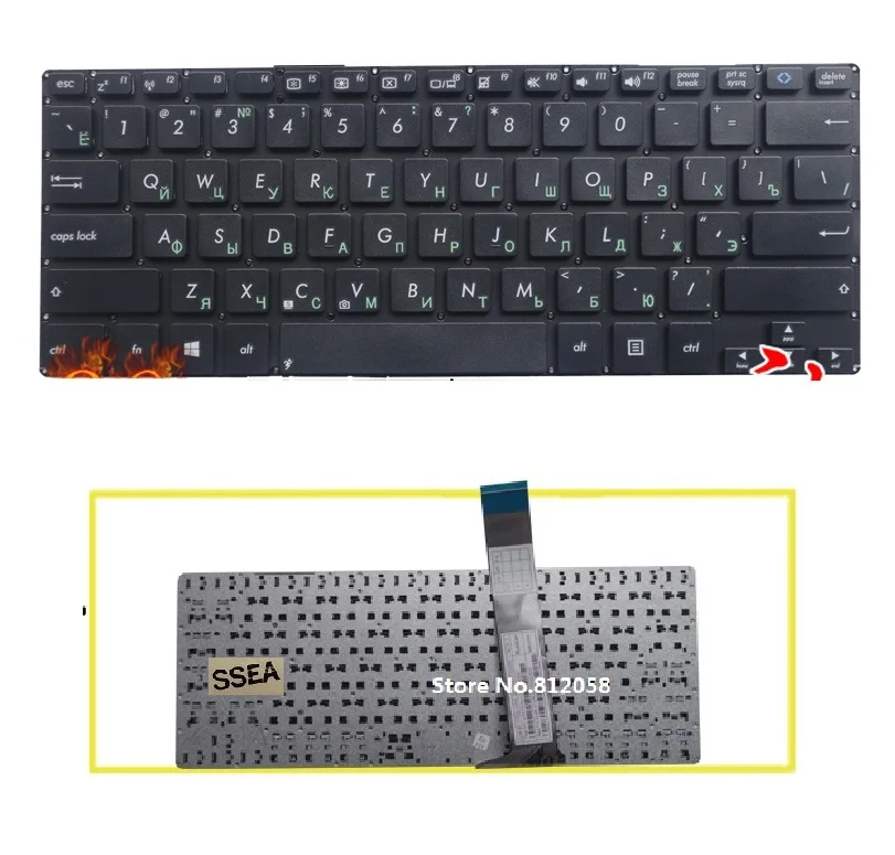 

New Laptop RU Keyboard For ASUS VivoBook S300 S300CA S300C S300SC S300K S300KI Russian Keyboard Without Frame