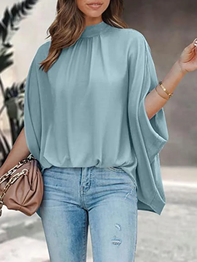 2023 New Summer Women\'s Blouse Elegant Short Sleeve Loose Fashion O-neck White Femme Top Casual Chiffon Blouses For Women Boho