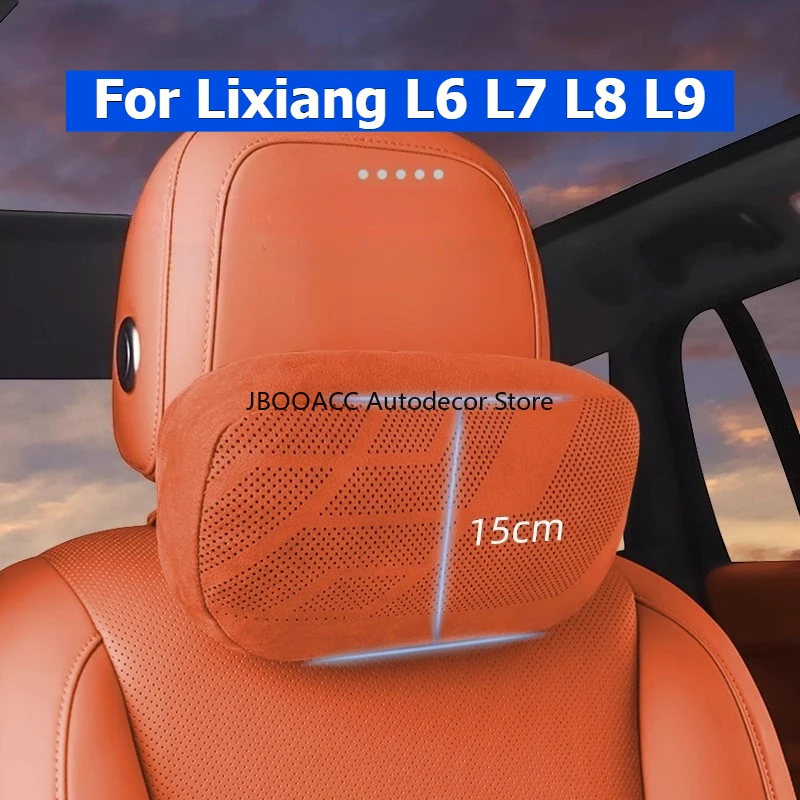 

For Lixiang L6 L7 L8 L9 Car Neck Pillow Headrest Lumbar Support Suede Leather Seat Cushion Car Seat Neck Back Pillow Accessories
