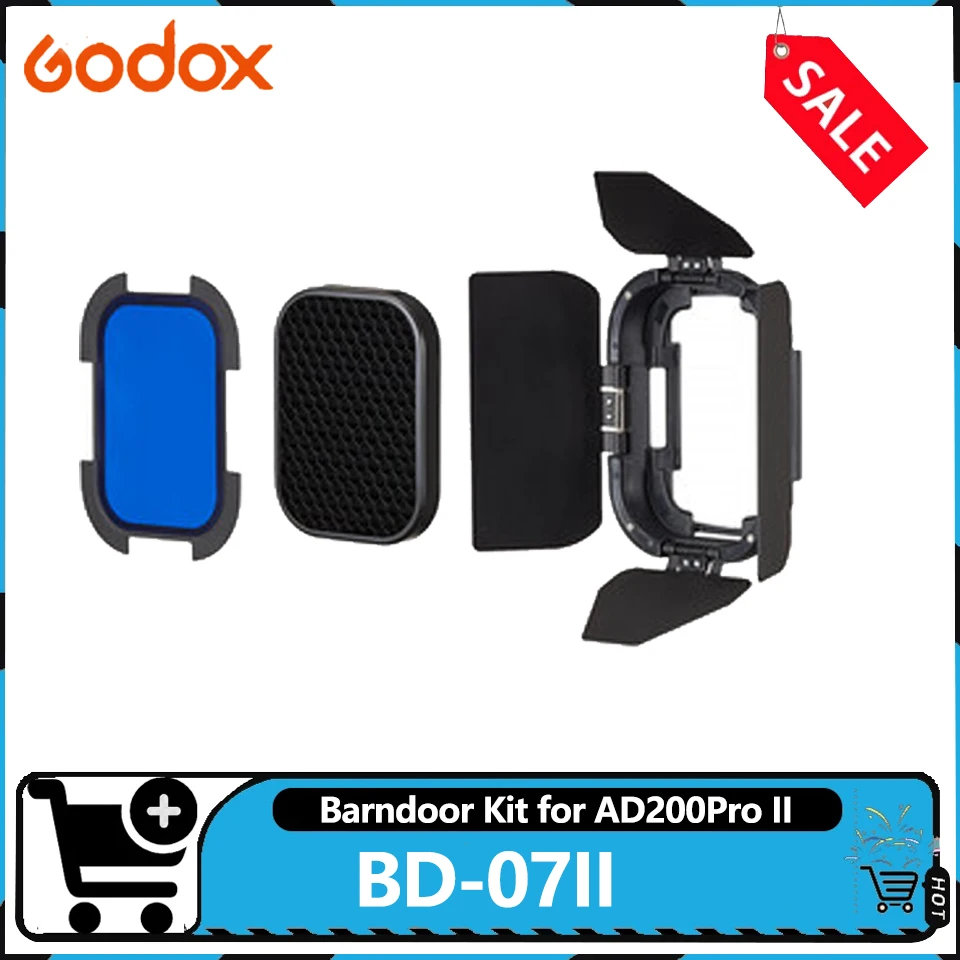 Godox BD-07II Flash BarnDoor Kit for Godox AD200ProII Flash Speedlite