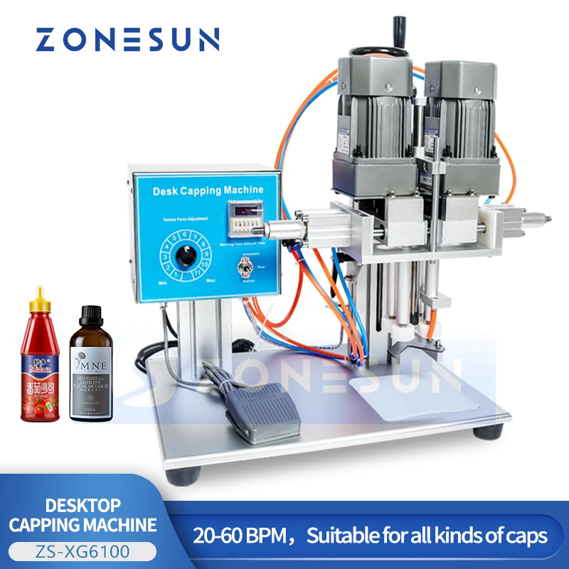 

ZONESUN Bottle Capping Machine Srew Top Unicorn Juice Liquid Spray Cap Twist Glass Dropper Tabletop ZS-XG6100