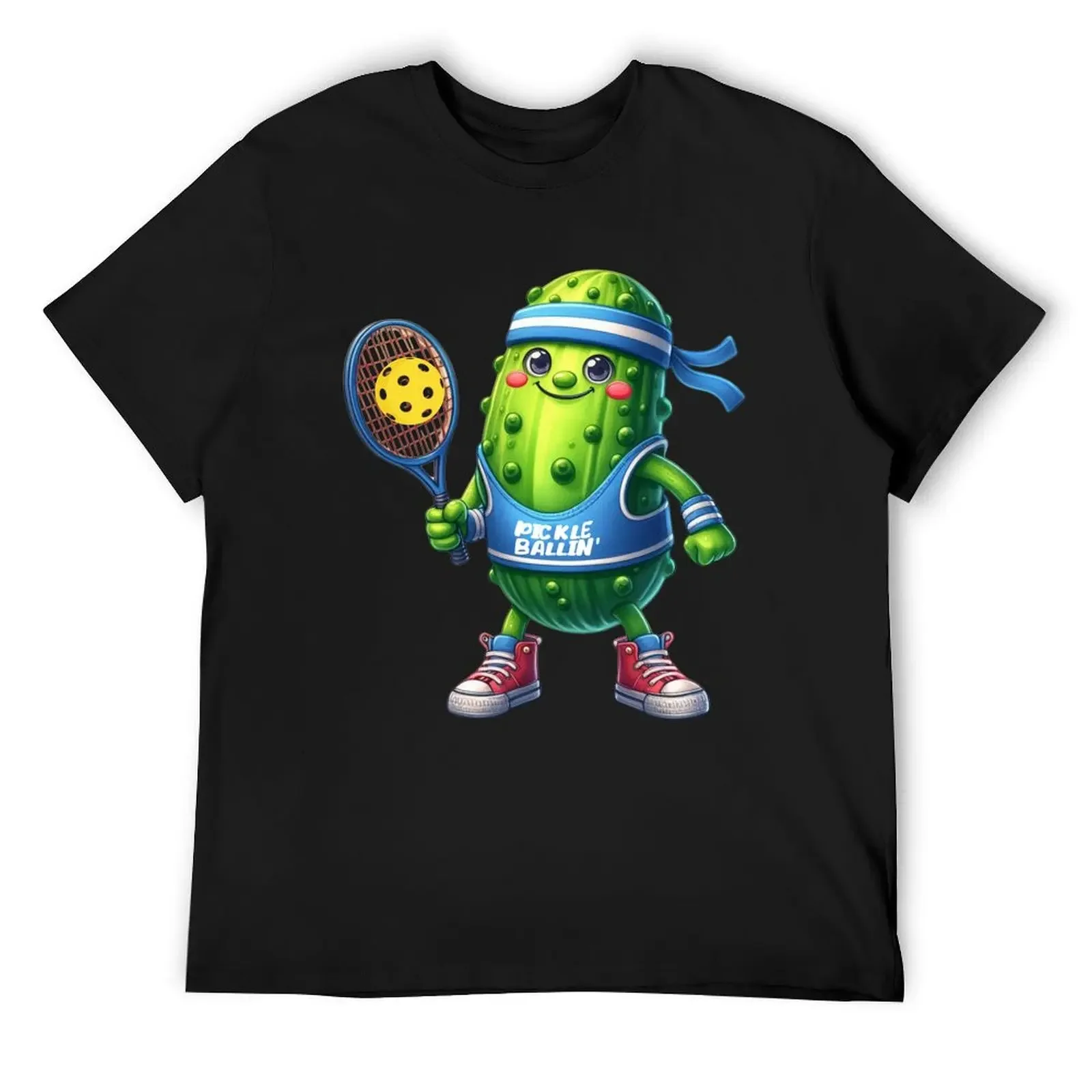 Funny Pickle Ballin' Pickle With Racket and Ball T-Shirt blacks cute clothes sweat men clothes