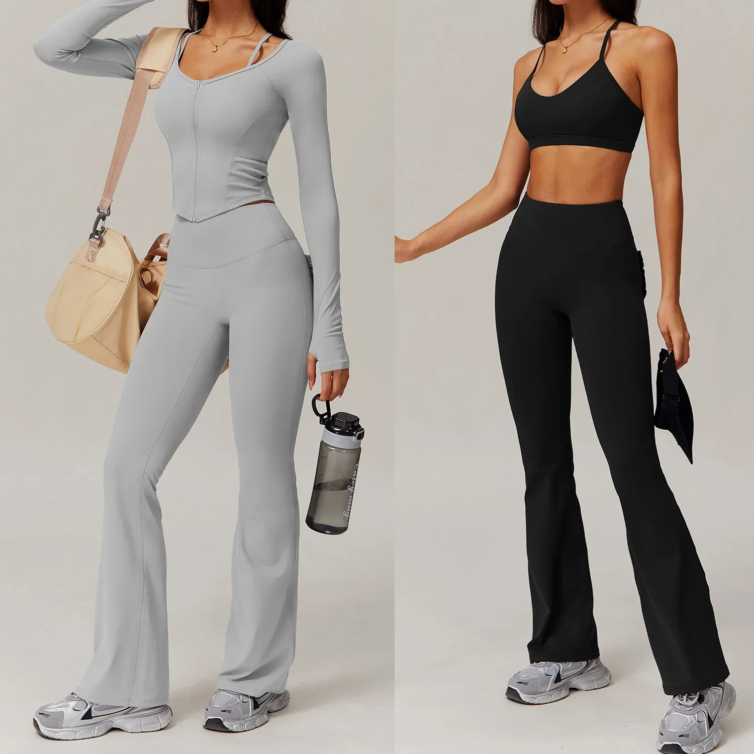 

High-waisted, Butt-lifting, Skin-tight Yoga Pants, Wide-leg Flared Running Pants, Casual Sports Leggings