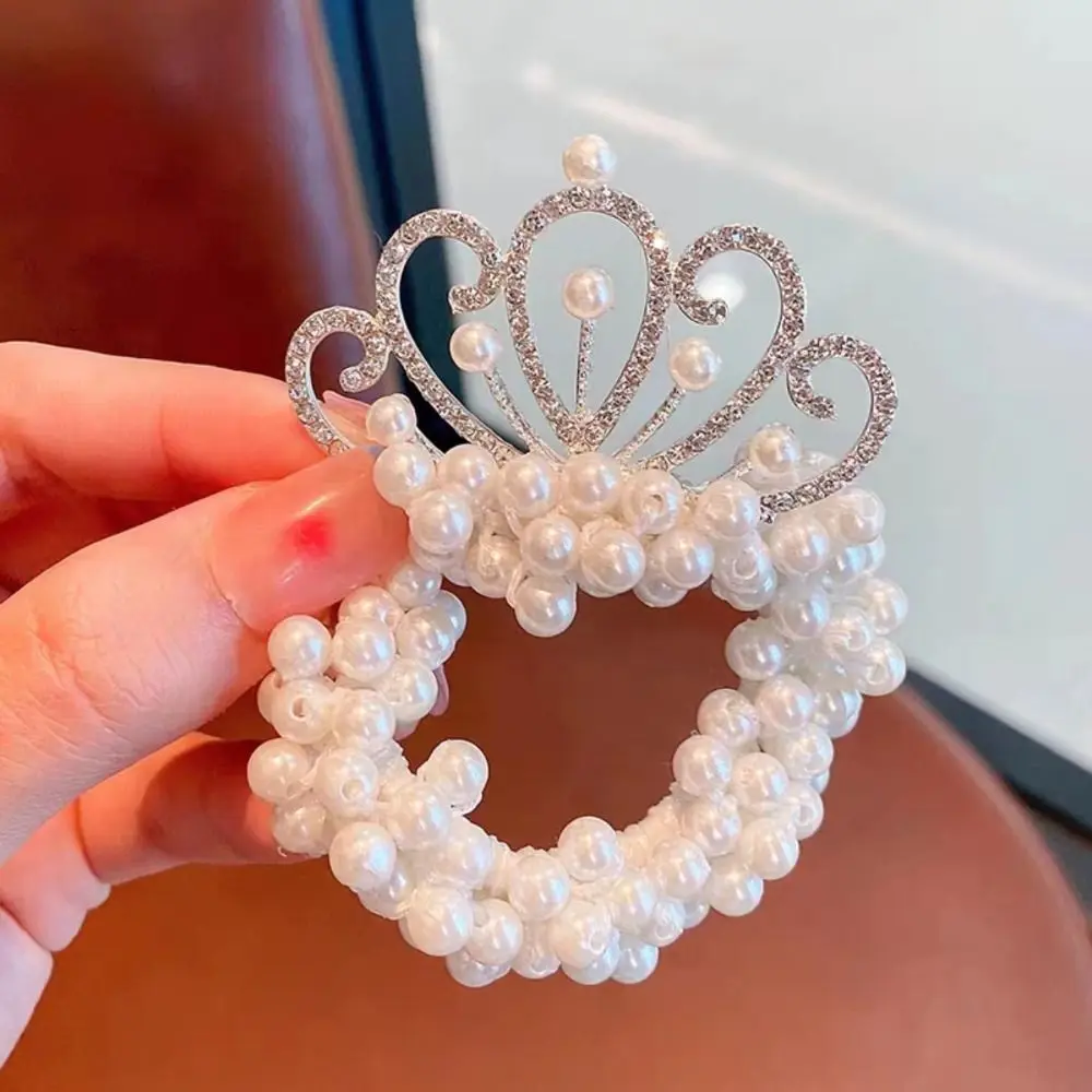 

Hair Ties Princess Crown Hair Rope Hair Styling Accessories Bundled Hair Pearl Hairband Kids Ornaments Elastic Hair Bands