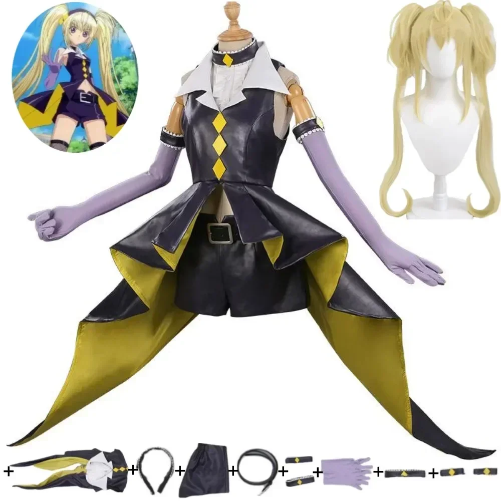 Anime Shugo Chara Tsukiyomi Hoshina Utau Dark Jewel Cosplay Costume Wig Top Shorts Hallowen Carnival Party Sexy Woman Suit