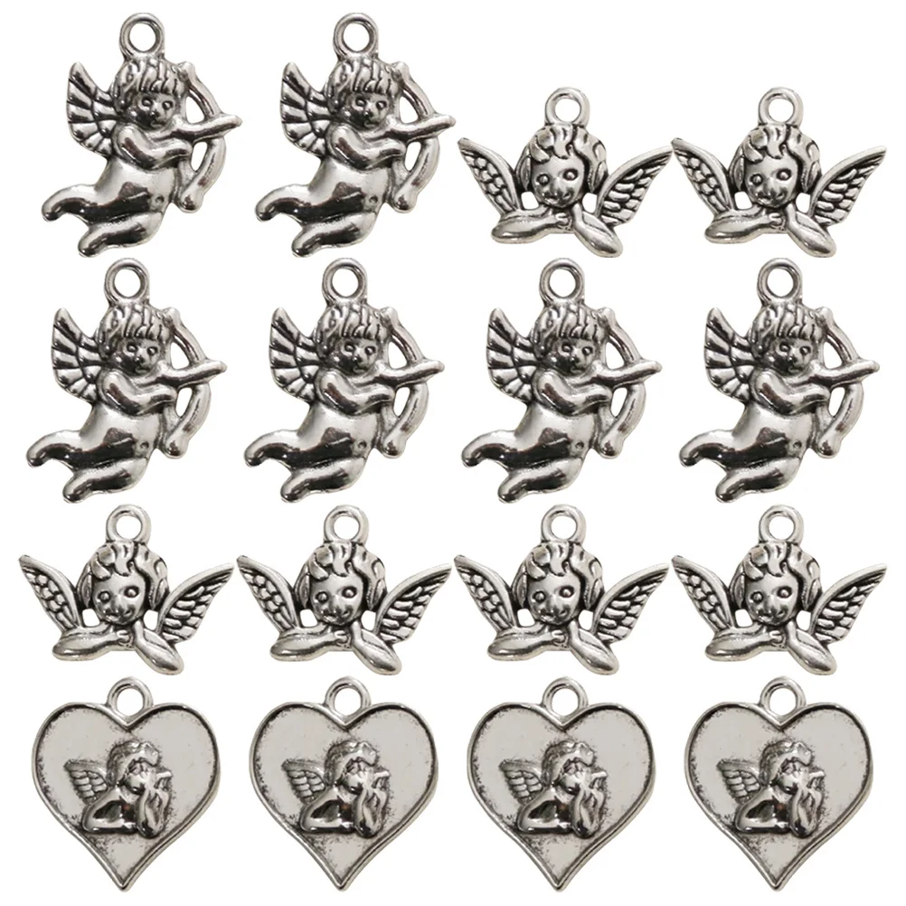 

18Pcs Metal Angel Charms DIY Jewelry Pendants for Necklace Bracelet Handmade Craft Making Accessories Angel Shaped Charms