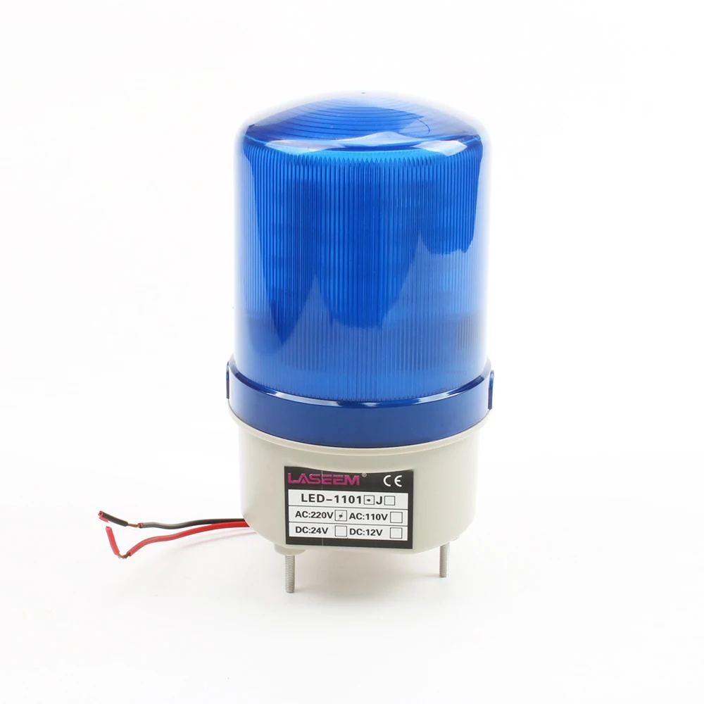 LED-1101J 플래시 경고등 소방관 비상 부저 빨간색 파란색 녹색 노란색 표시 등 DC12V 24V AC220V 110V