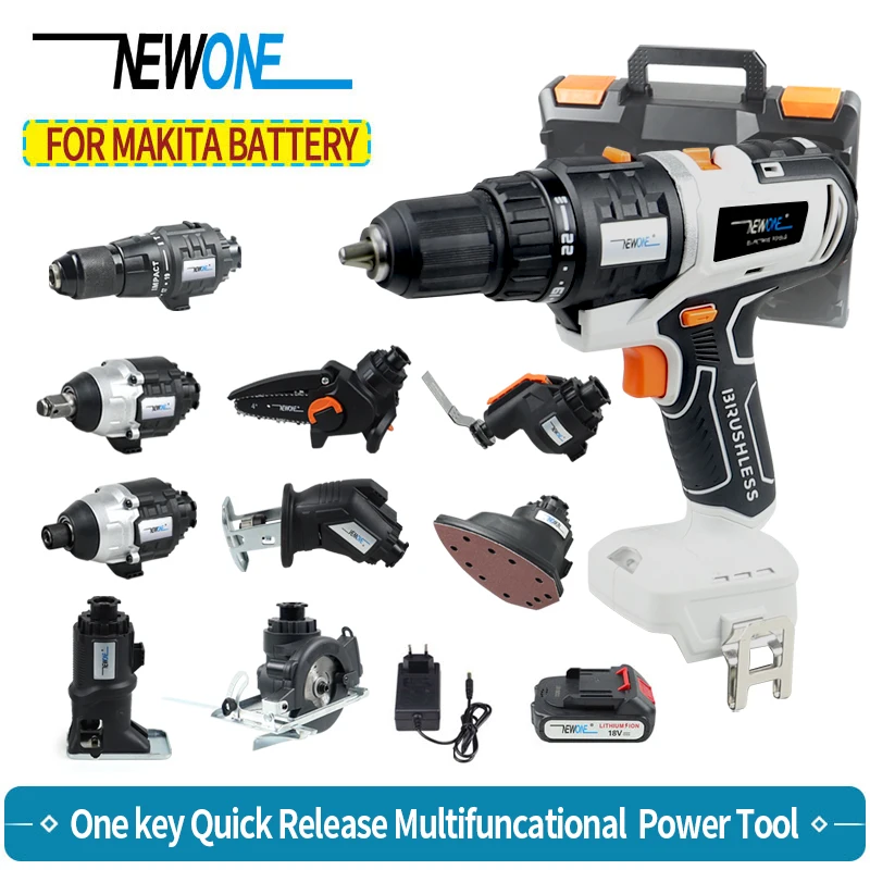 Cordless Brushless Dill com Recip Saw Jig Saw Motosserra Circular Ferramenta de Oscilação Sander Screw Driver para Makita Bateria