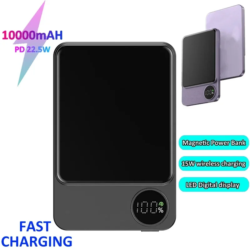 

Ranwomen 10000mAh Powerbank PD 22.5W Portable Magsafe Power Bank Fast Charge for iPhone 15 14 13Pro External Battery Power Banks