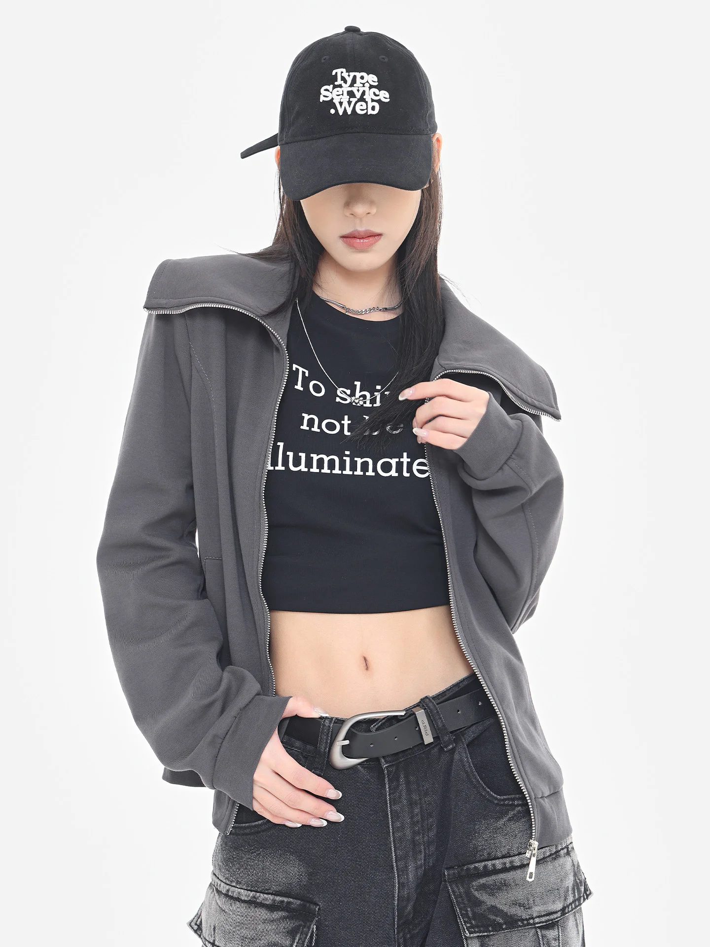 

Повседневная однотонная женская куртка с воротником-стойкой и длинными рукавами, свободного кроя, базовая модель, осенняя новинка, стандартная длина, на молнии