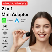 Adaptador CarPlay inalámbrico XUDA, actualización 2025, CarPlay con cable a diseño Mini USB inalámbrico para coches con Apple CarPlay con cable incorporado