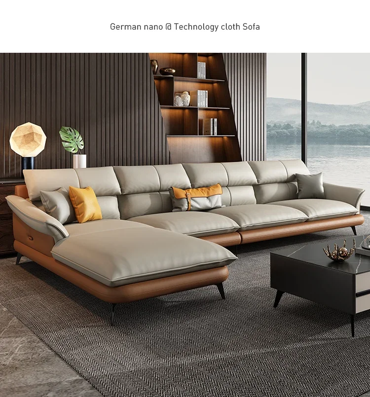 

Dipu leather sofa Italian minimalist first layer leather simple modern living room Nordic Guifei leather sofa furniture