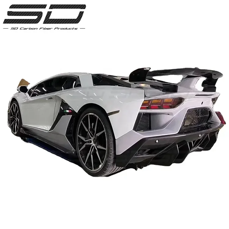 SVJ Style Custom Full Body Kits Rear Spoiler Carbon Fiber Mix Fiberglass Material For Lambor Aventador Lp700