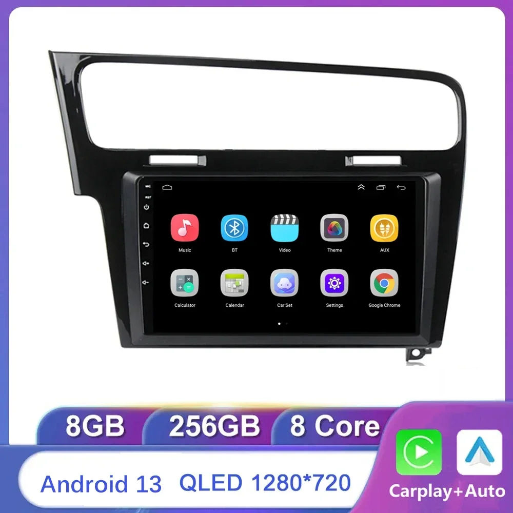 

Для VW Volkswagen Golf 7 MK7 GTI 2011-2023 2Din 4G Android13 Автомобильный радиоприемник Мультимедийный плеер Навигация GPS беспроводной Carplay DSP RDS