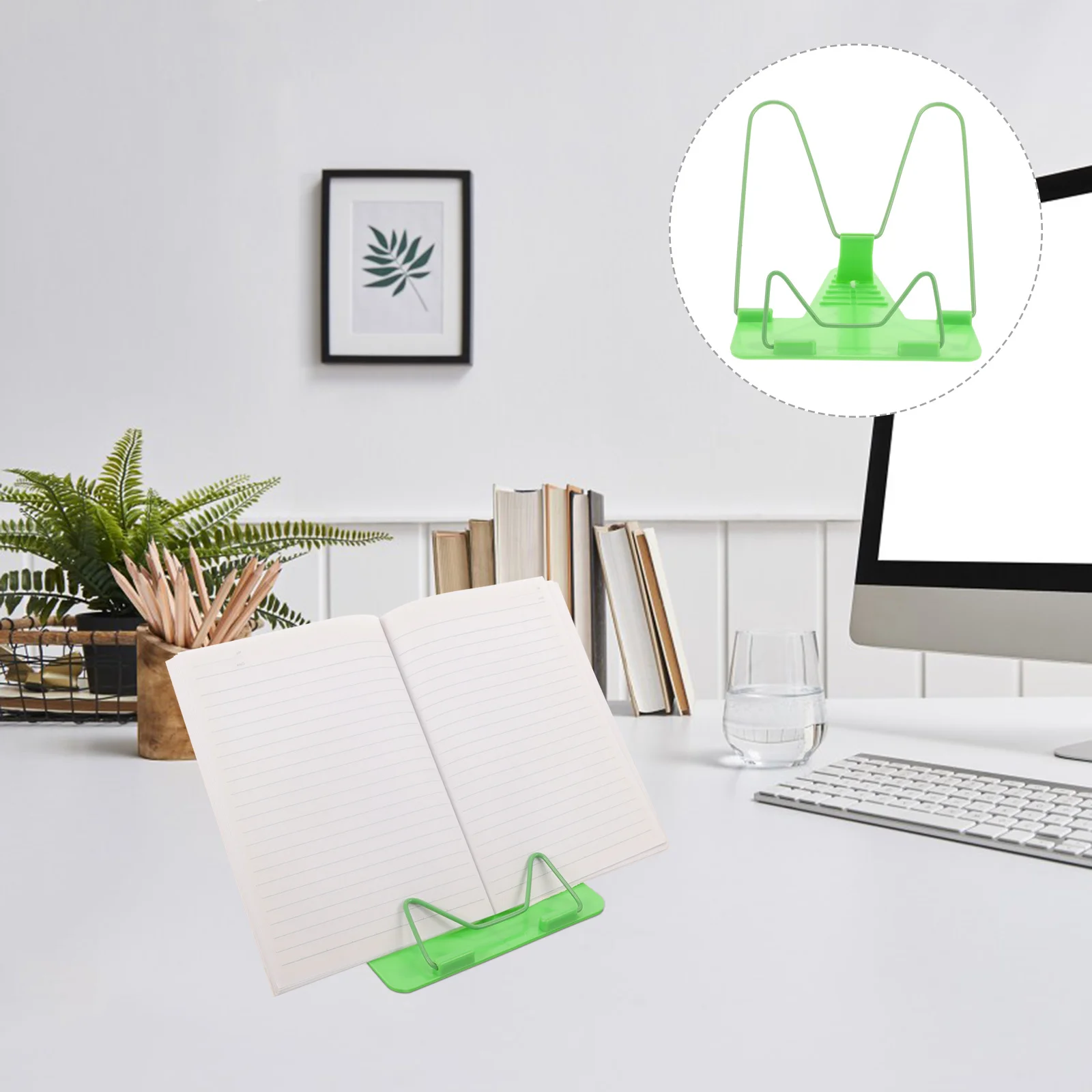

2Pcs Book Support Rack Portable Reading Bracket Strong Hold Reading Shelf for Long Time Study Office Use Green