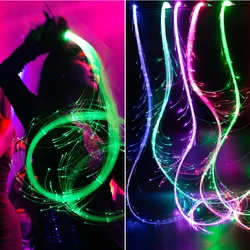 Recarregável Fibra Óptica Dance Whip, Pixel Flow Rave Toy, Light Up Whip para festa, EDM, Music Festival Show, 7 cores em 1