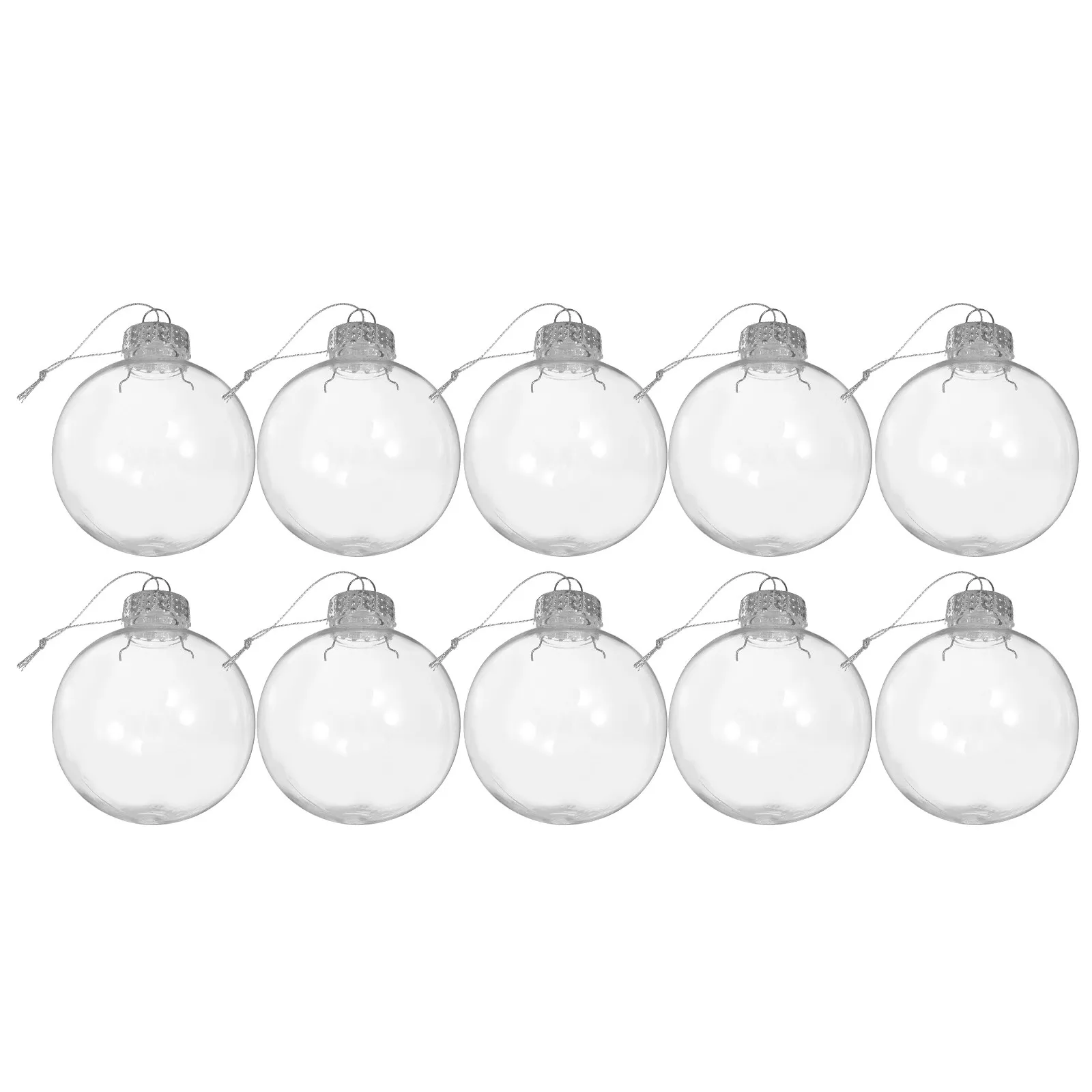 

10 прозрачных елочных шаров для подвешивания, украшения для новогодней елки, DIY-аксессуары для праздничной вечеринки, прозрачные шары