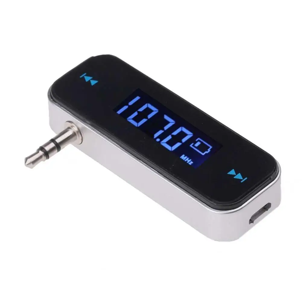 3.5mm Car Music Audio Fm Transmitter Car Kit Lcd Display Mini Wireless Transmitter Compatible For Android Iphone