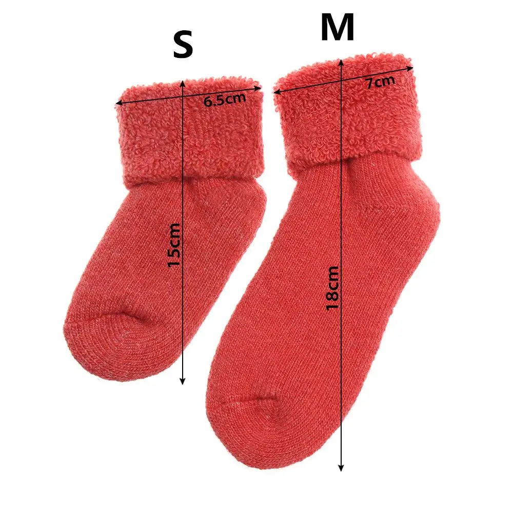 1 Pairs Winter Woolen Kids Baby Socks Soft Thick Warm Snow Socks Soft Comfortable Candy Colors Floor Socks 0~8 Years