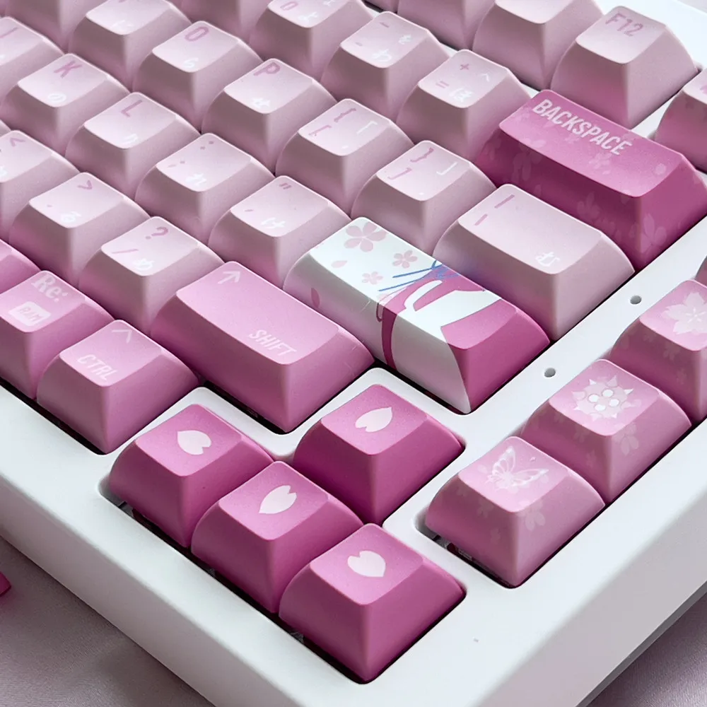 Teclado mecánico PBT, tapa de bola azul de sirvienta rosa, perfil KCA, 140 teclas, GH60, 61, 64, 68, 75, 84, 87, 96, 104, 108