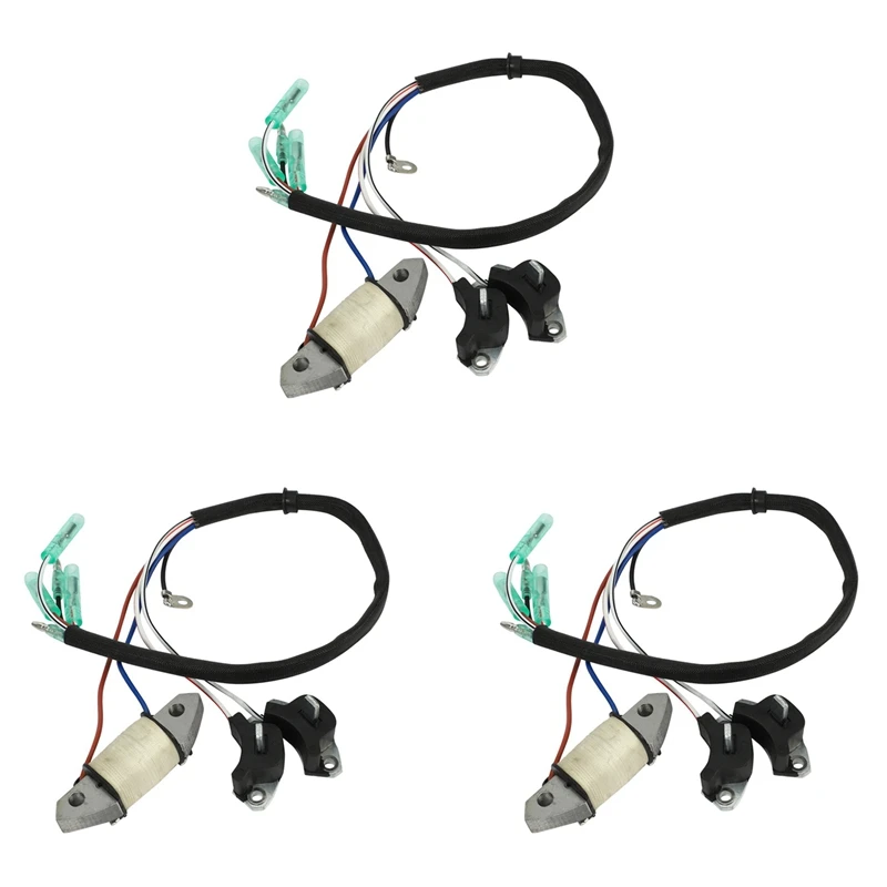 3X Charge Coil 61N-85543-19 For Yamaha 2 Stroke 30HP Boat Engine