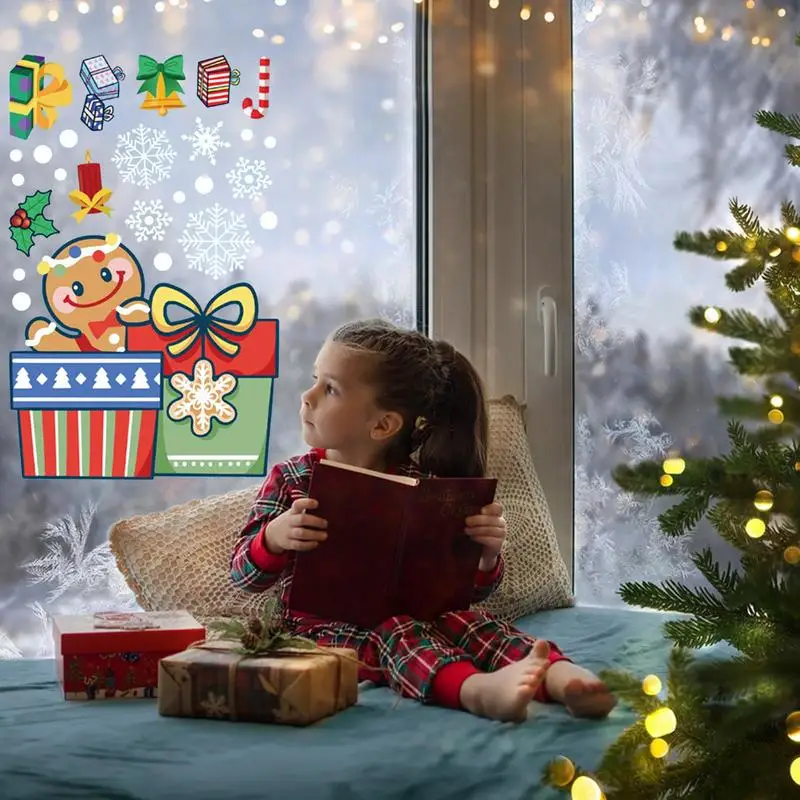 Window Decals For Christmas Winter Snowflake Static Clings Christmas Ambience Window Decor Accessories For Tiles Household