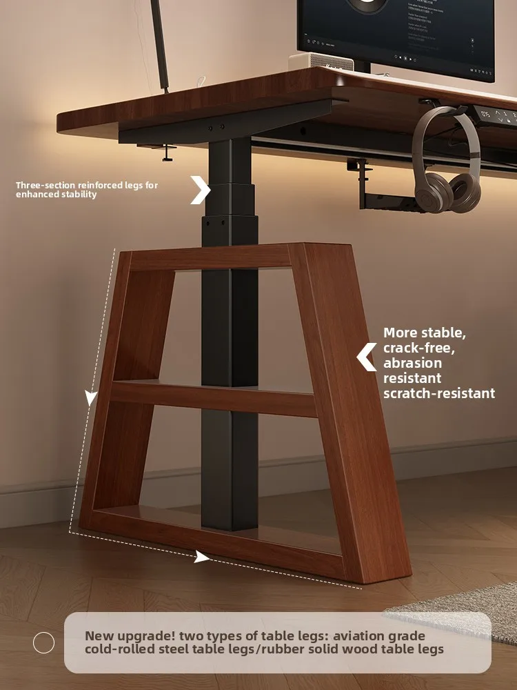 

Умный подъемный верстак для киберспорта, электрический подъемный стол из цельного дерева, компьютерный стол, домашний стол, обучение