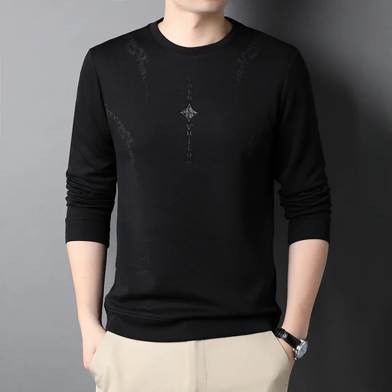 

Spring Men's Printing Trend, Fashion Trend, Round Neck Pullover, Long Sleeved Top