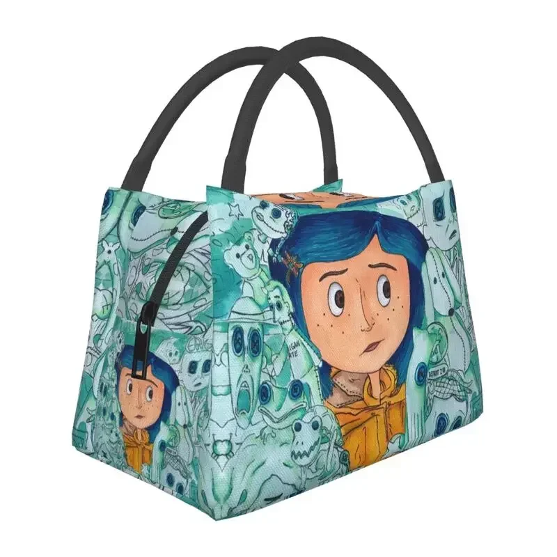 

Horror Halloween Movie Coraline Resuable Lunch Box Thermal Cooler Food Insulated Lunch Bag Office Work Pinic Container