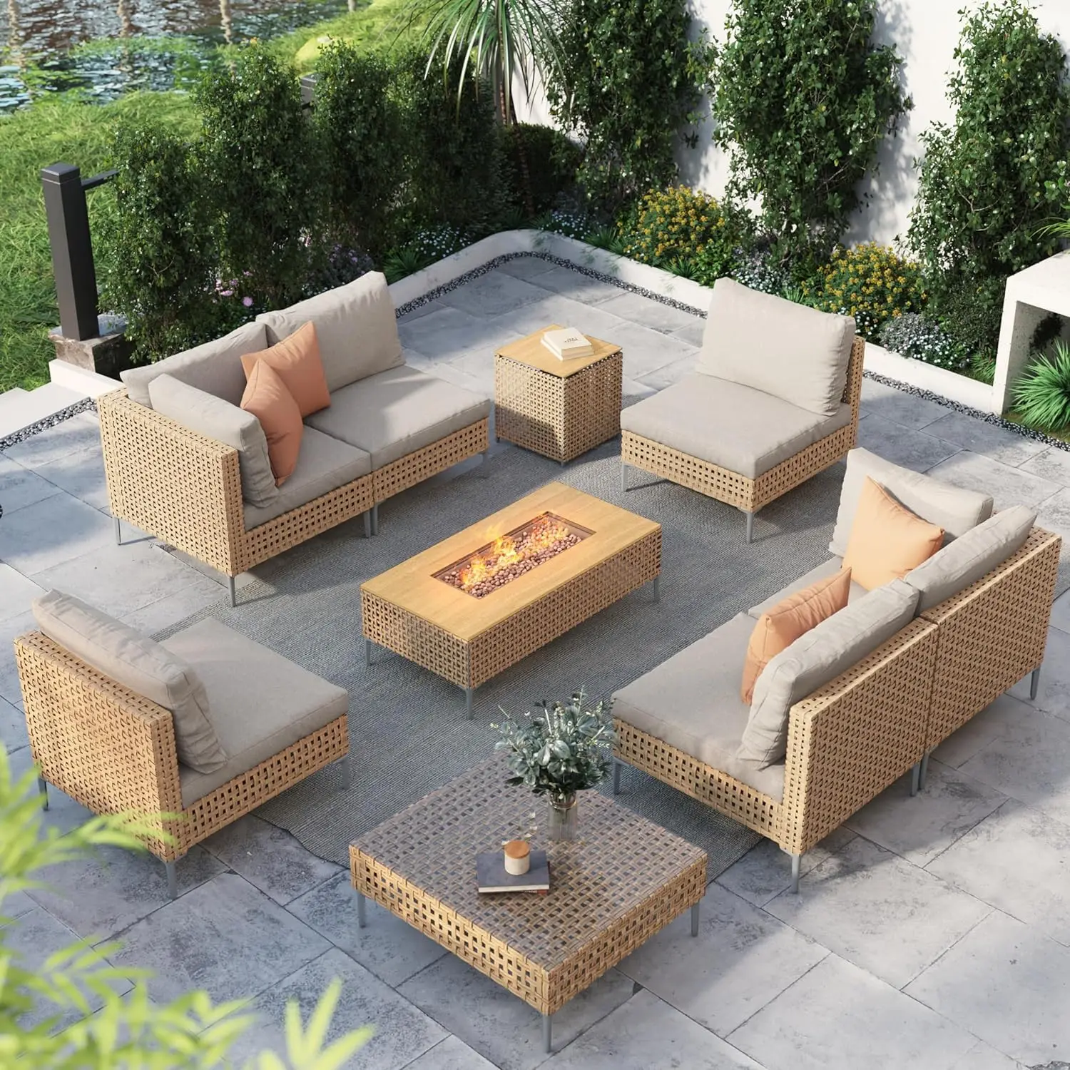 9-Piece Patio Furniture Set With 47