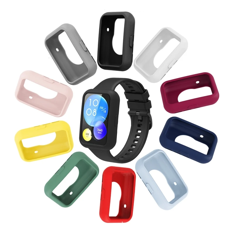 Защитный чехол для экрана для смарт-часов Huawei Watch Fit 2, силиконовый чехол-бампер, защитная рамка для часов Fit2