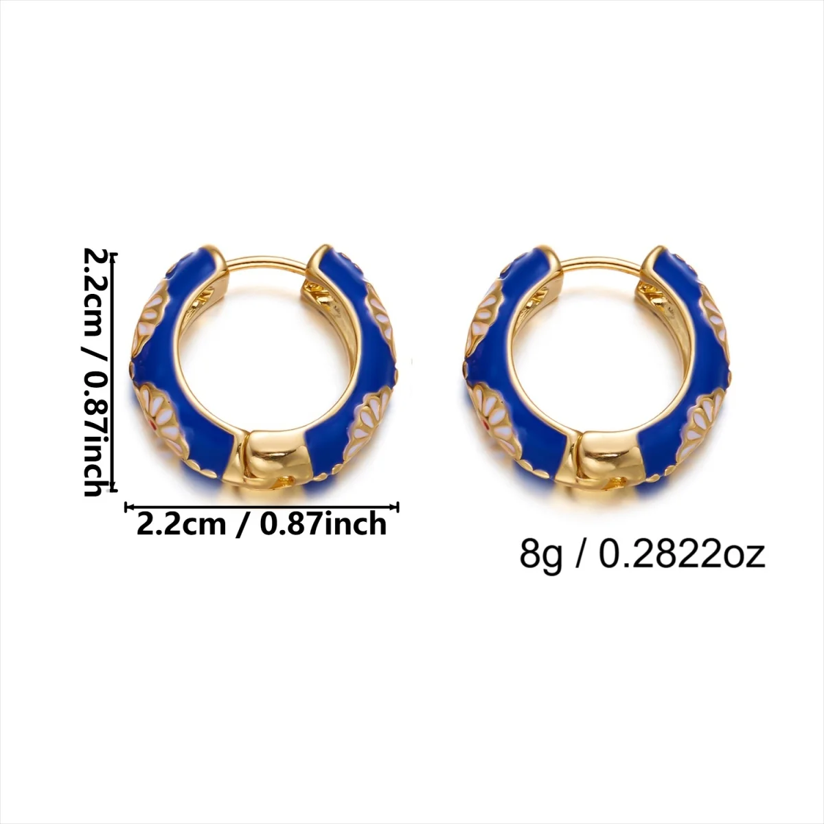 Süße bunte Emaille-Gänseblümchen-Ohrstecker für Damen und Herren, elegante geometrische Creolen mit Gittermuster, Schmuck – Detail 37