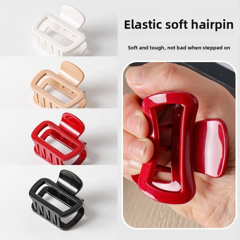 Flexible Unsnappable Hair Claw Clips Soft Silicone Non-Slip Shark Clip Comfortable Anti Collision Protection Ponytail Hairpins
