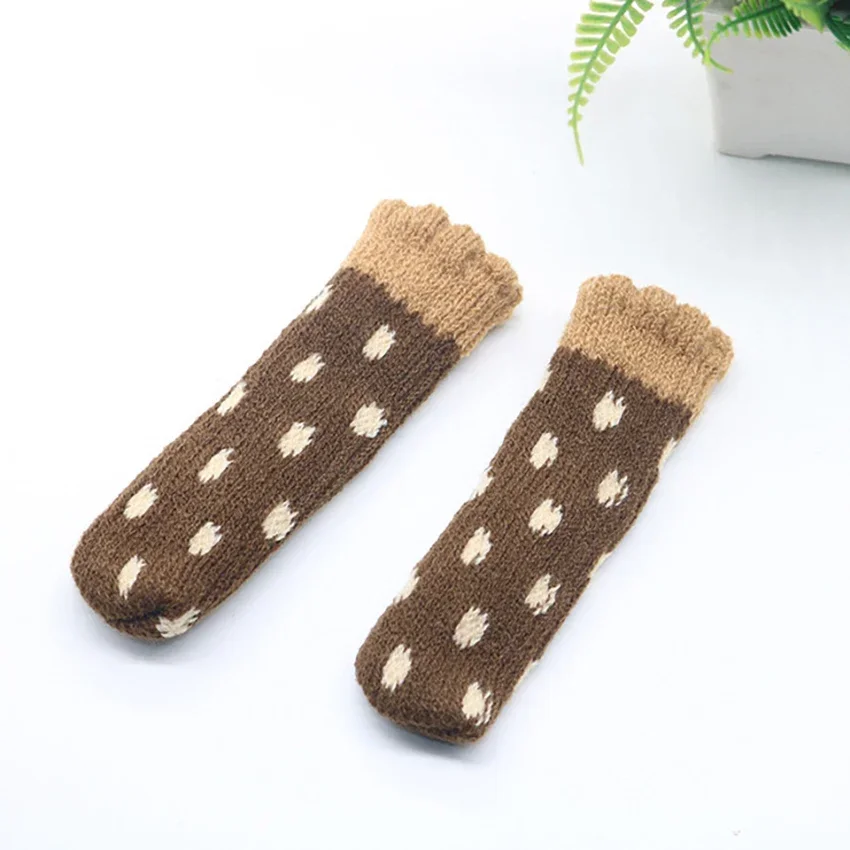 4Pcs/lots Furniture Legs Cover Protection Caps Household Knitted Chair Foot Mats Non-slip Floor Protector Dinner Table Leg Pads