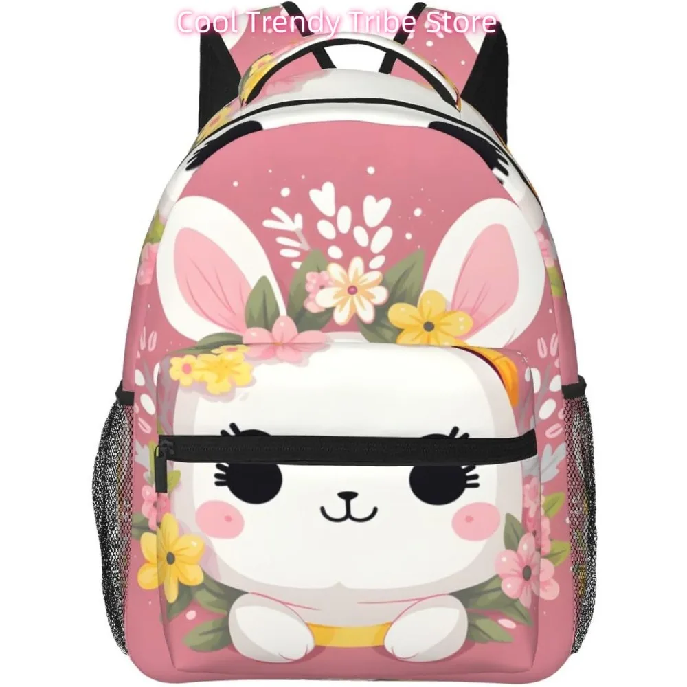 

laptop bag back to school Cute Bunny Lightweight Laptop Backpack Lightweight Multipurpose Travel Casual Daypack Unisex College B