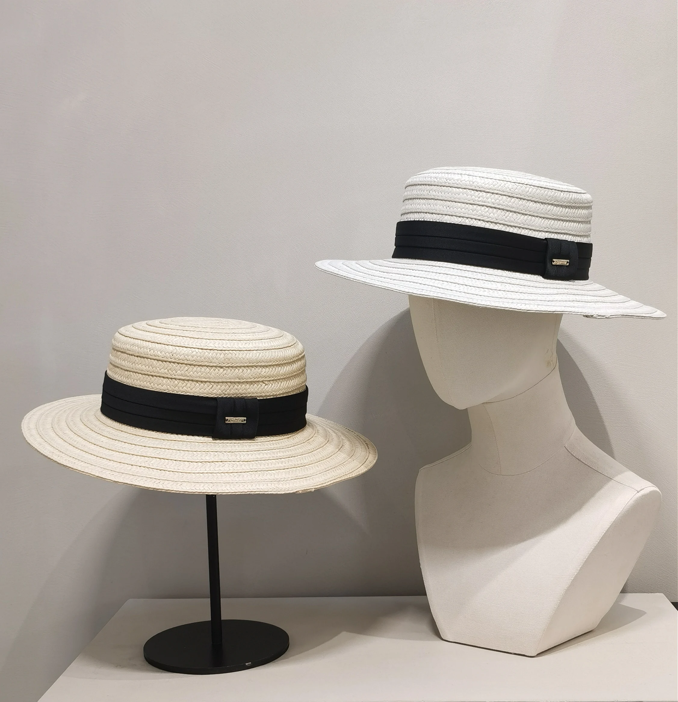 2026-new-vintage-flat-top-straw-hat-women-summer-sun-protection-beach-vacation-good-looking-sunshade-hat-casual-geometric-pat