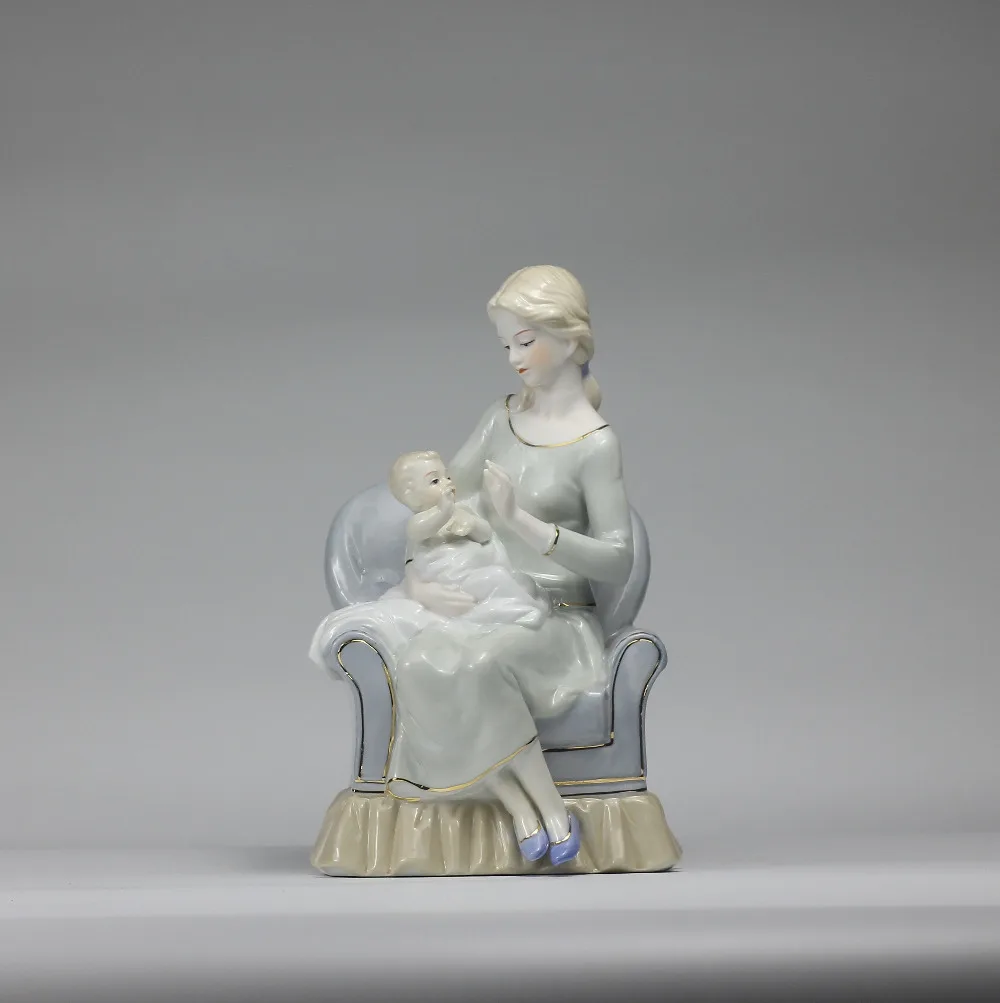 Imagem -06 - Nostálgica Porcelana Mãe e Infantil Decoração Escultura Estátua Cerâmica Motherliness Artesanato Ornamento Presente de Aniversário para a Mamãe