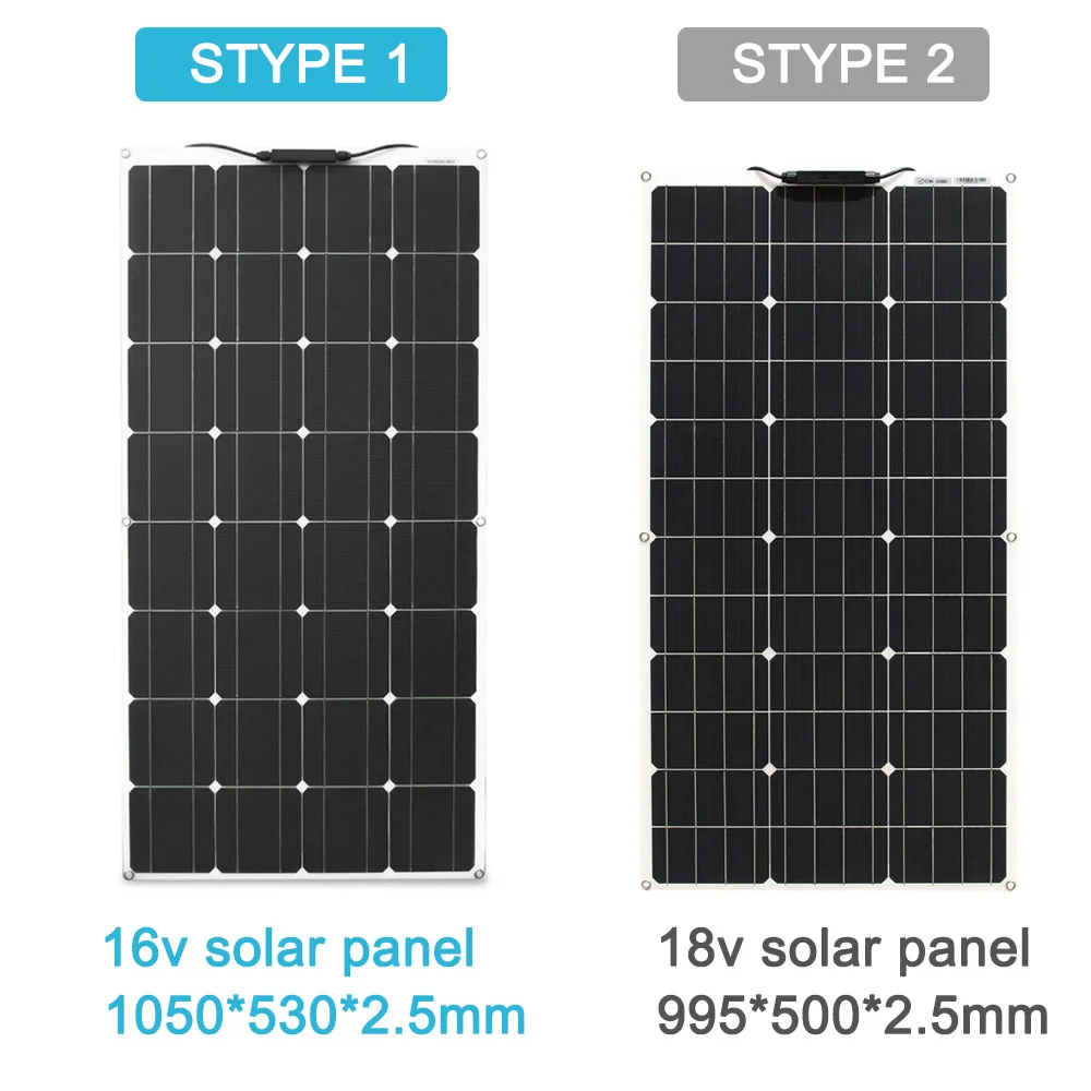 Zestaw paneli słonecznych 200 W 300 W kompletny do domowego panelu kempingowego ładowarka słoneczna 12 V z regulatorem systemu domowego