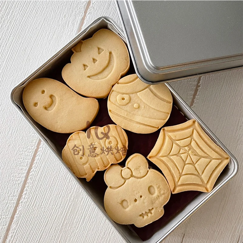 Mini Halloween Cookie Mold 3D Biscuit Cookie Mold Ghost Bat Baking Tool DIY Stampcookie Cutters Baking Accessories