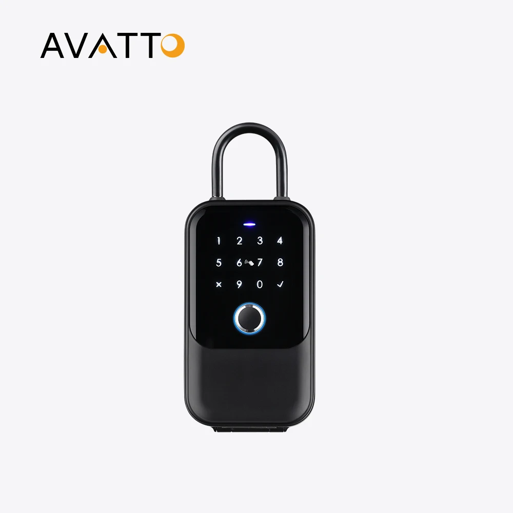 

AVATTO Tuya Smart Fingerprint Key Storage Box,Digital Waterproof Password Bluetooth Wireless Security Lockbox App Remote Control