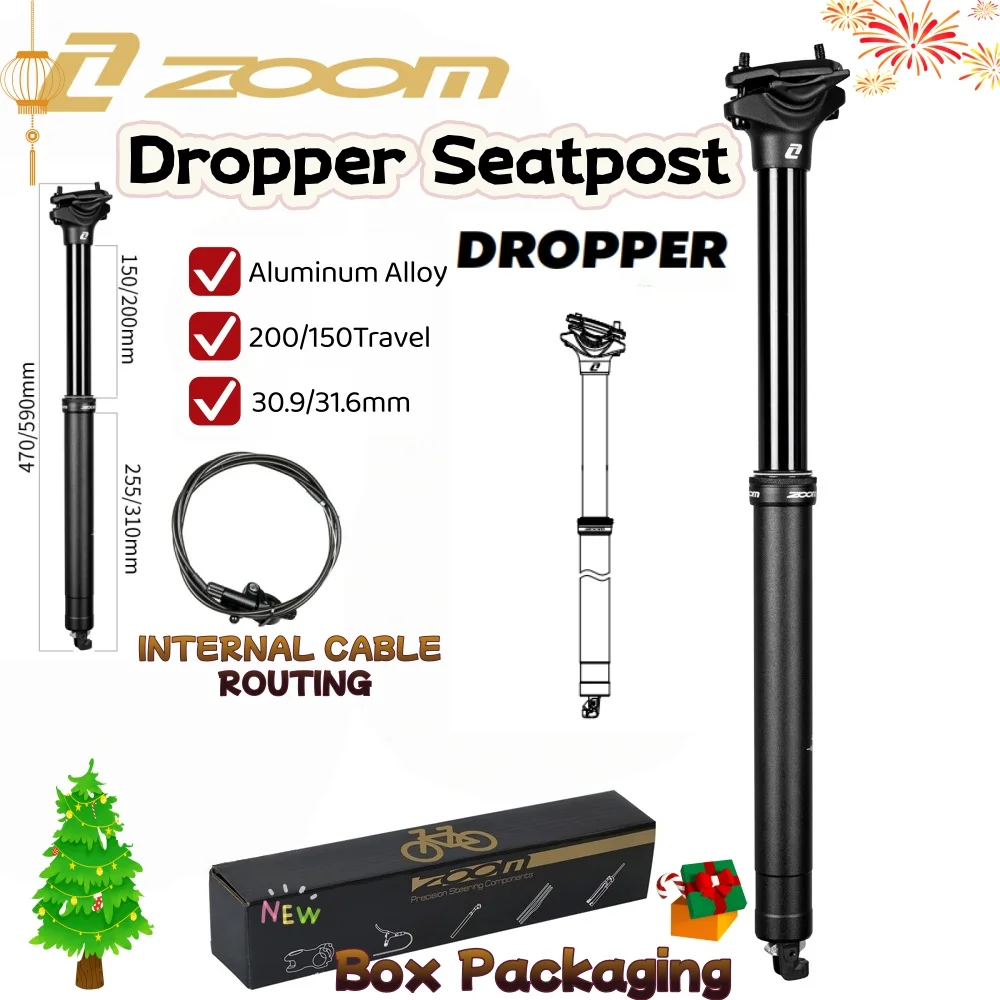 

ZOOM велосипедный подседельный штырь-капельница 30,9/31,6 мм диаметр 150/200 мм дорожный алюминиевый сплав для MTB дорожного велосипеда зимняя езда на велосипеде 2026 новый