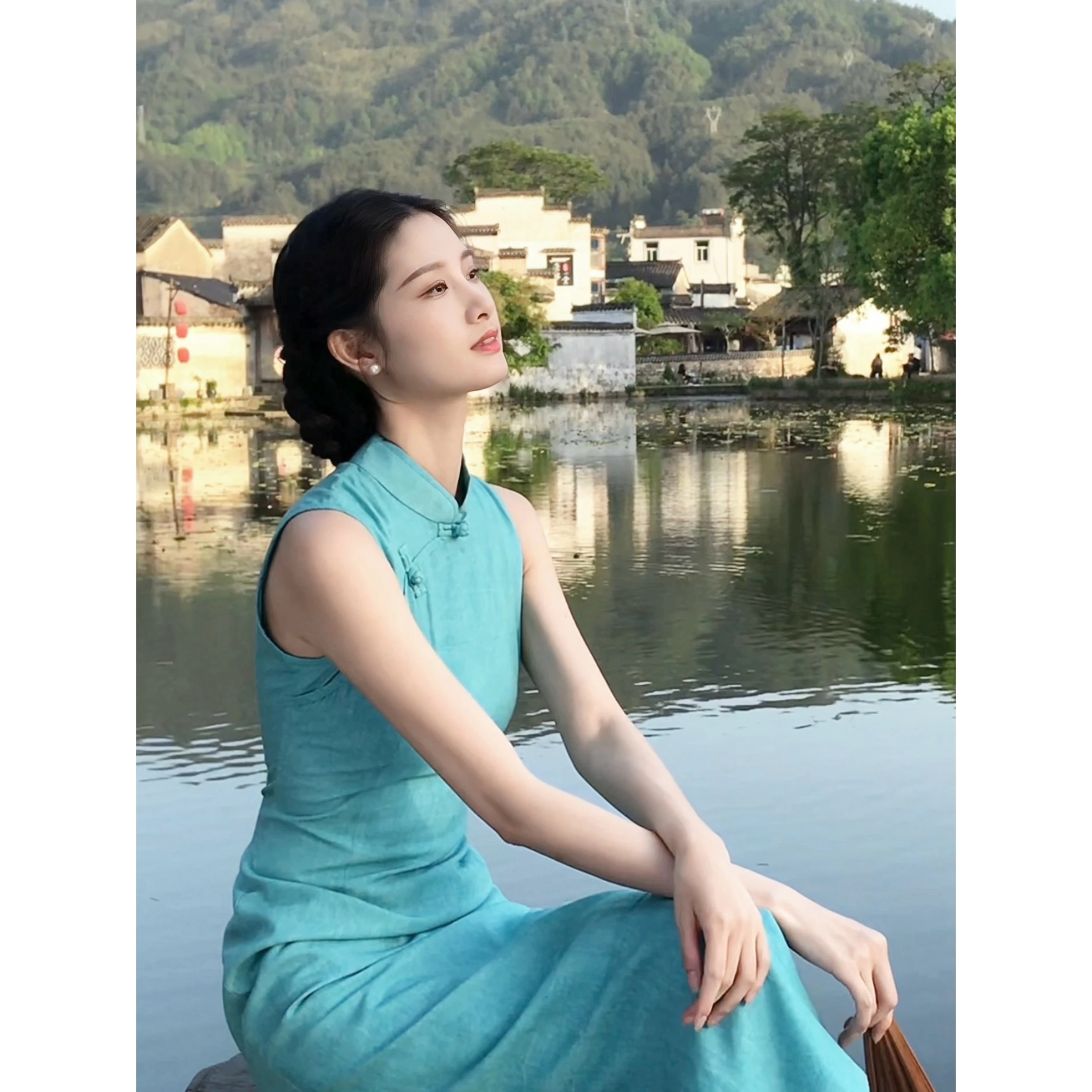 

Оригинальное платье унисекс без рукавов, новое, в китайском стиле, ретро, длинное платье-ципао, из хлопка, для повседневной носки, однотонное