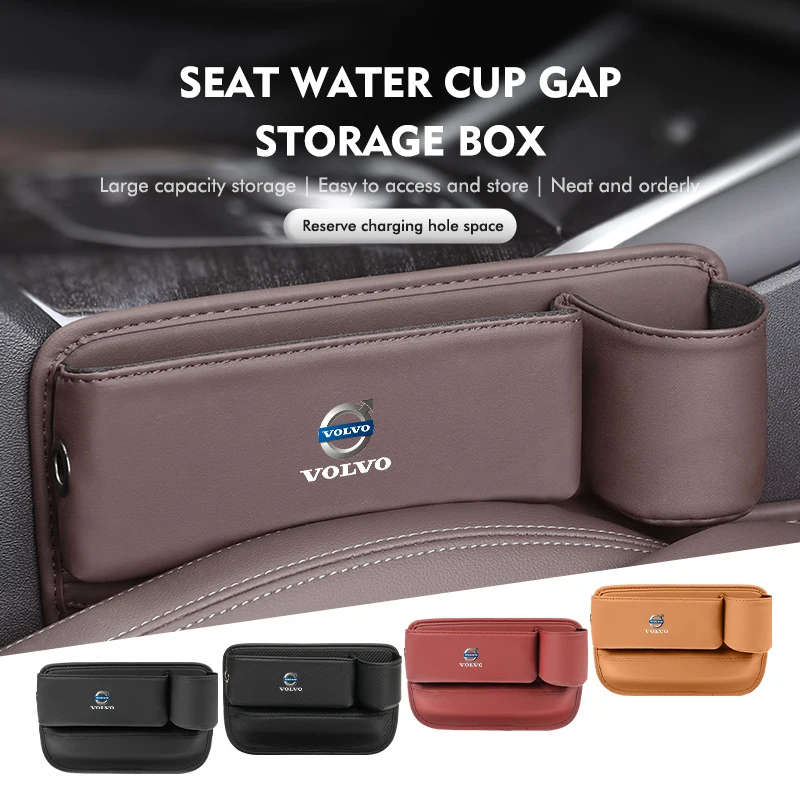 Car Seat Gap Filler Storage Box Water Cup Holder Accessories For Volvo V40 V50 V60 V70 V90 XC40 XC60 XC70 XC90 S60 S80 S90