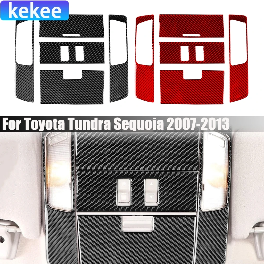 

Carbon Fiber Car Accessories Front Reading Light Modified Interior Trim Cover Soft Sticker For Toyota Tundra Sequoia 2007-2013