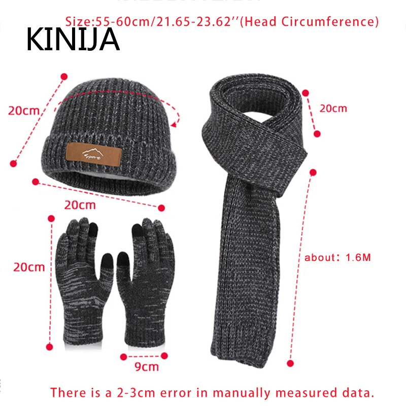 Gorro de invierno, guantes, conjunto de bufanda, gorro tejido para mujer, forro polar grueso, gorro para ciclismo al aire libre, esquí, gorros a prueba de viento